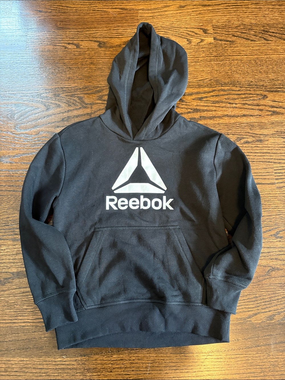 Reebok kids Black Hoodie with White Logo